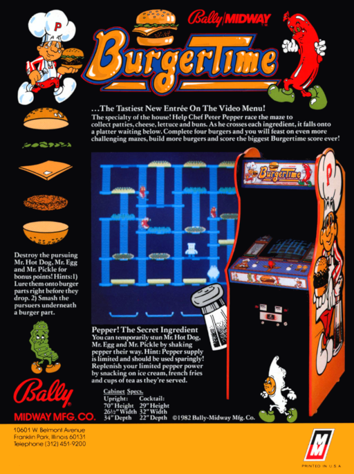Burger Time (Midway) Game Cover